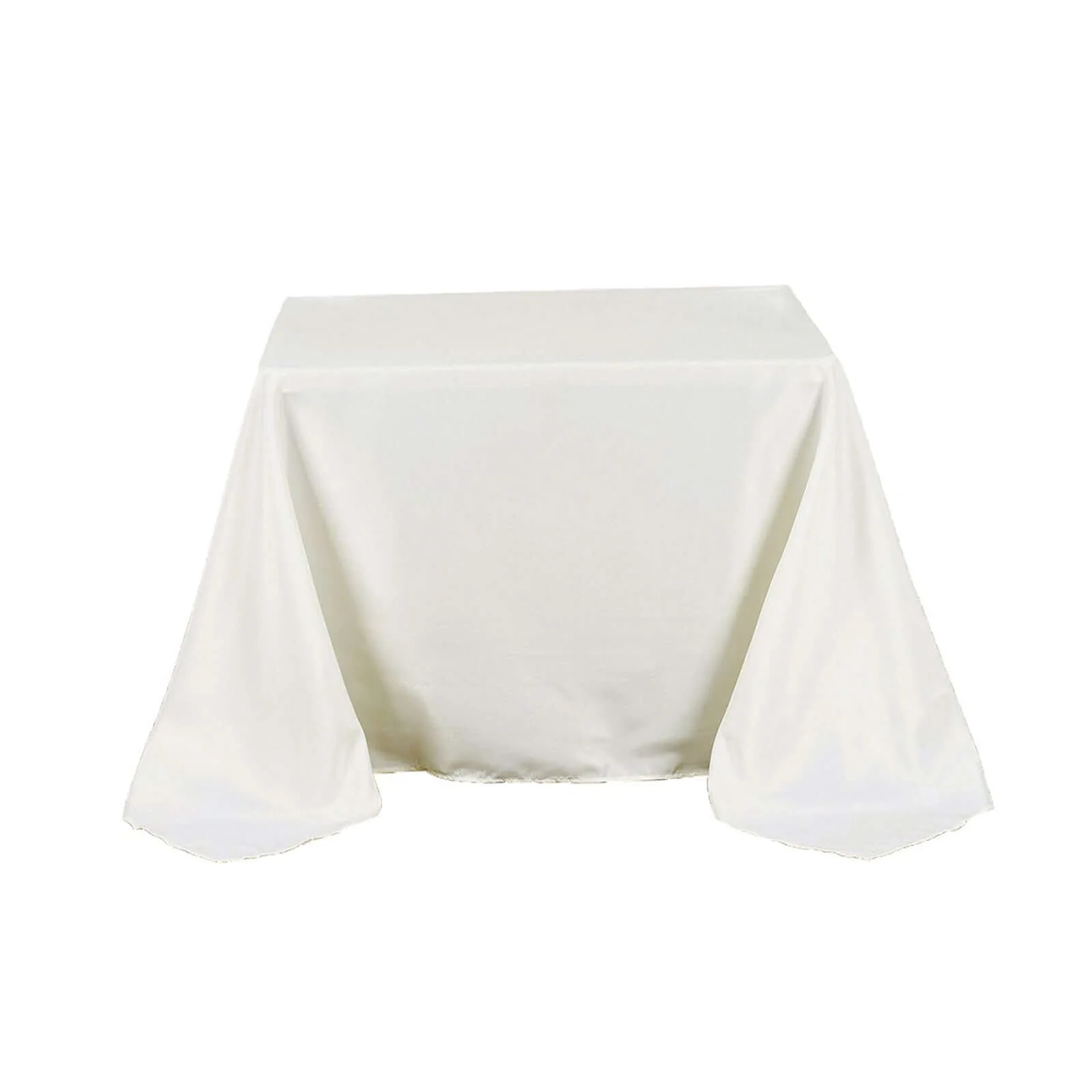 Polyester Square Tablecloth 90"x90" Ivory - Wrinkle-Resistant & Durable Table Cover - Image 6