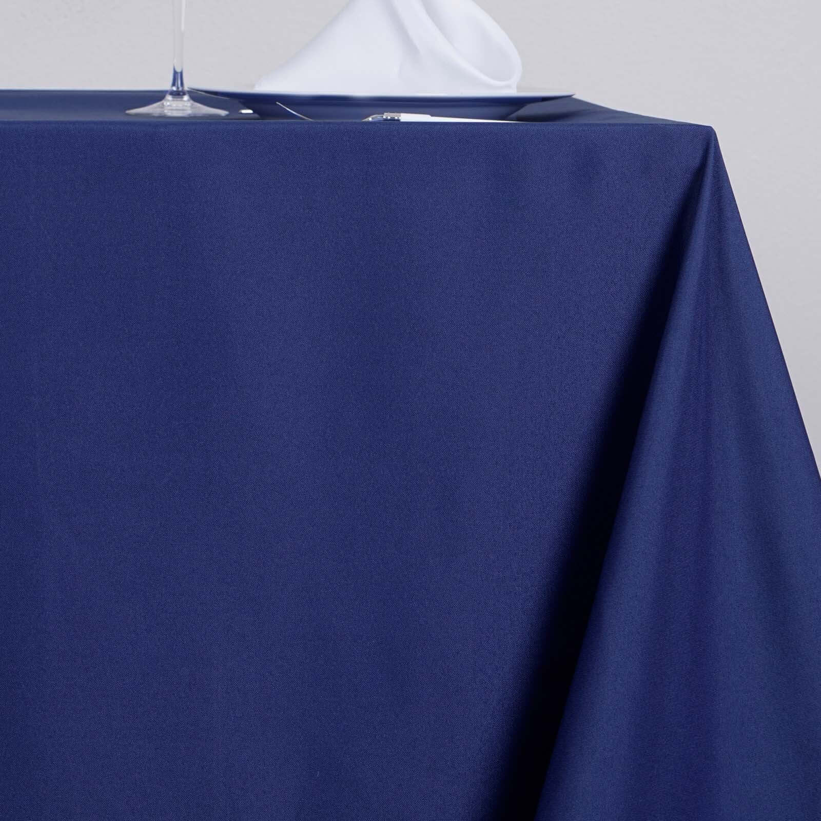 Polyester Square Tablecloth 90"x90" Navy Blue - Wrinkle-Resistant & Durable Table Cover - Image 2