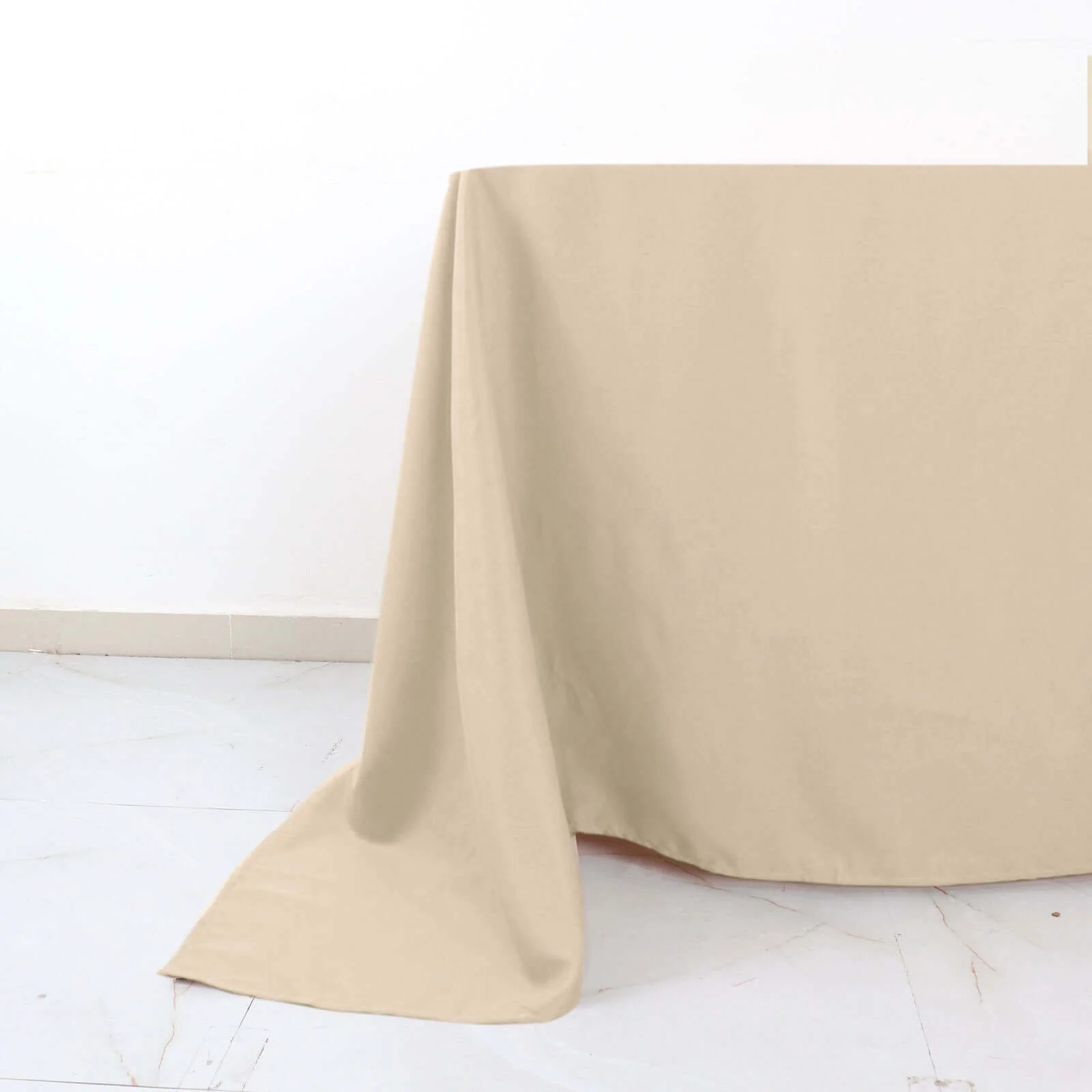 Polyester Square Tablecloth 90"x90" Nude - Wrinkle-Resistant & Durable Table Cover - Image 2