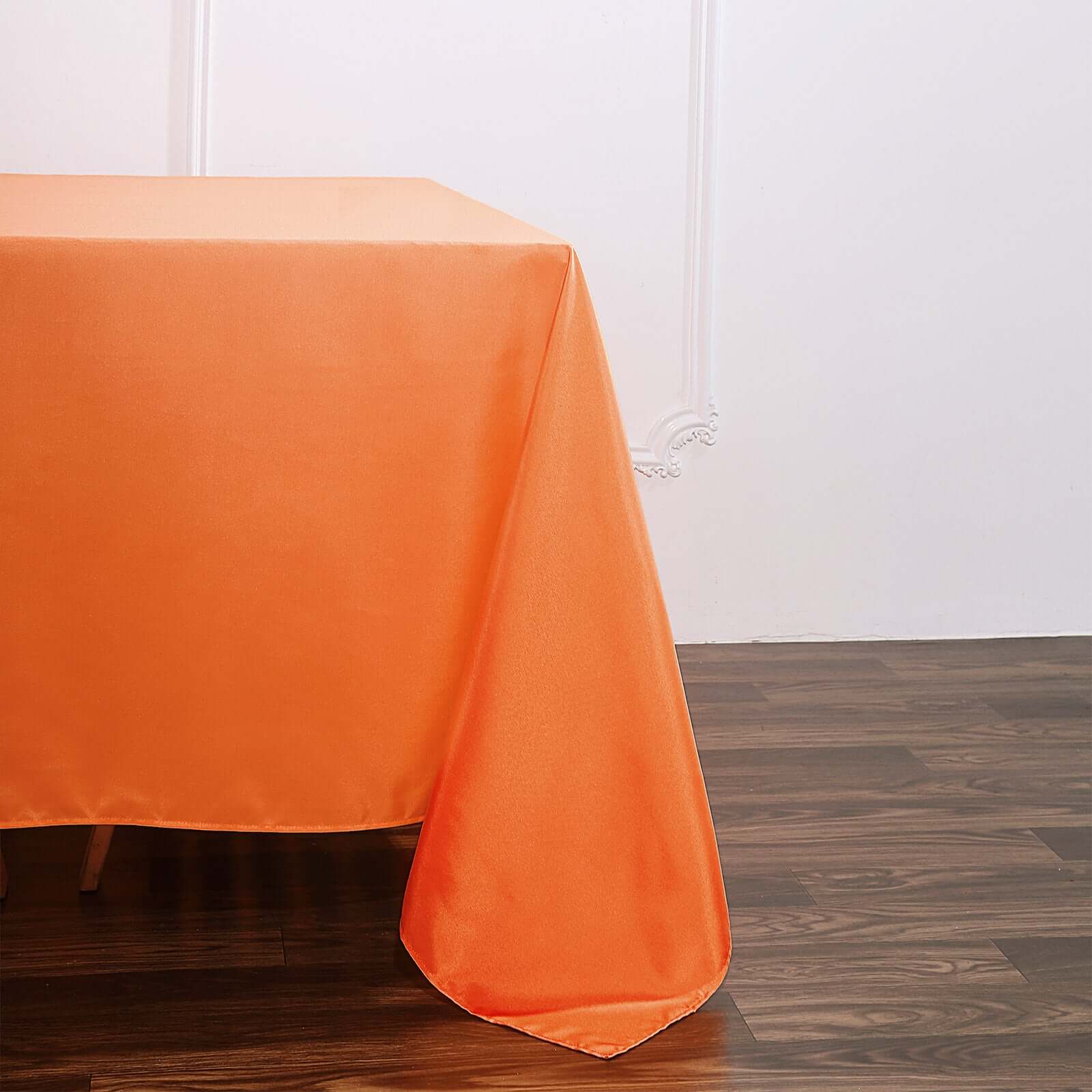 Polyester Square Tablecloth 90"x90" Orange - Wrinkle-Resistant & Durable Table Cover - Image 3