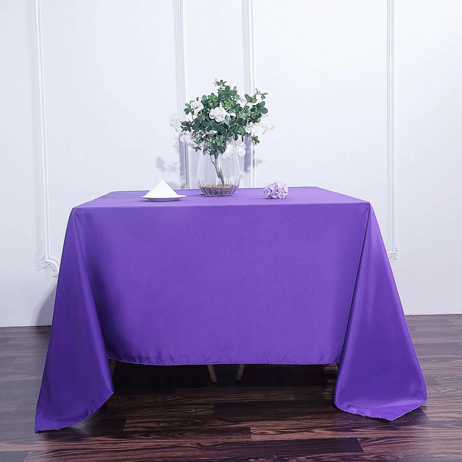 Polyester Square Tablecloth 90"x90" Purple - Wrinkle-Resistant & Durable Table Cover - Image 2