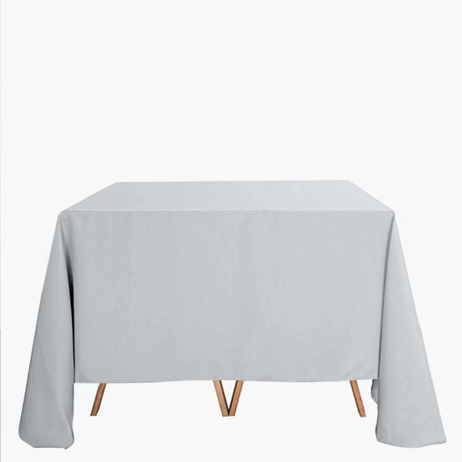 Polyester Square Tablecloth 90"x90" Silver - Wrinkle-Resistant & Durable Table Cover - Image 7