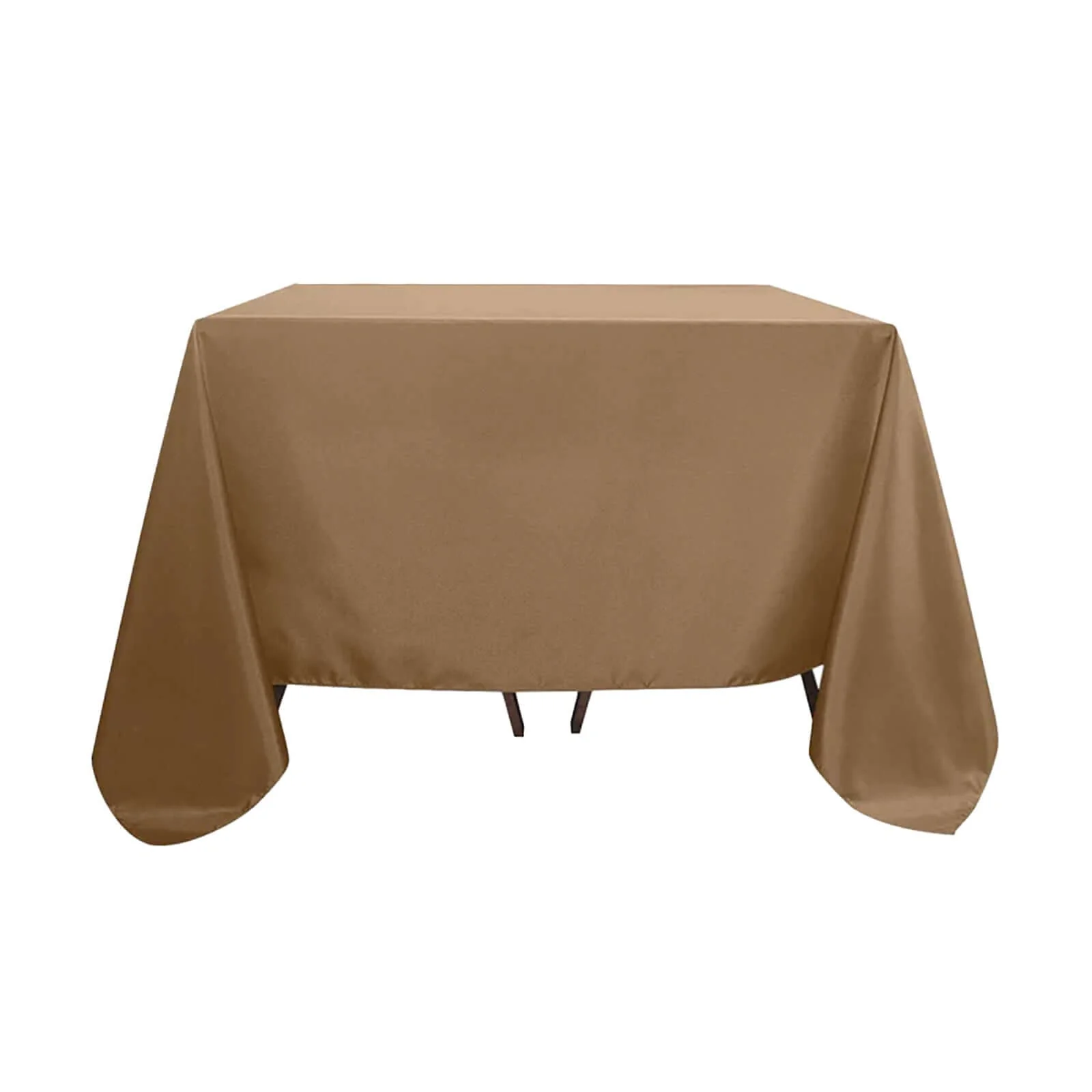 Polyester Square Tablecloth 90"x90" Taupe - Wrinkle-Resistant & Durable Table Cover - Image 7