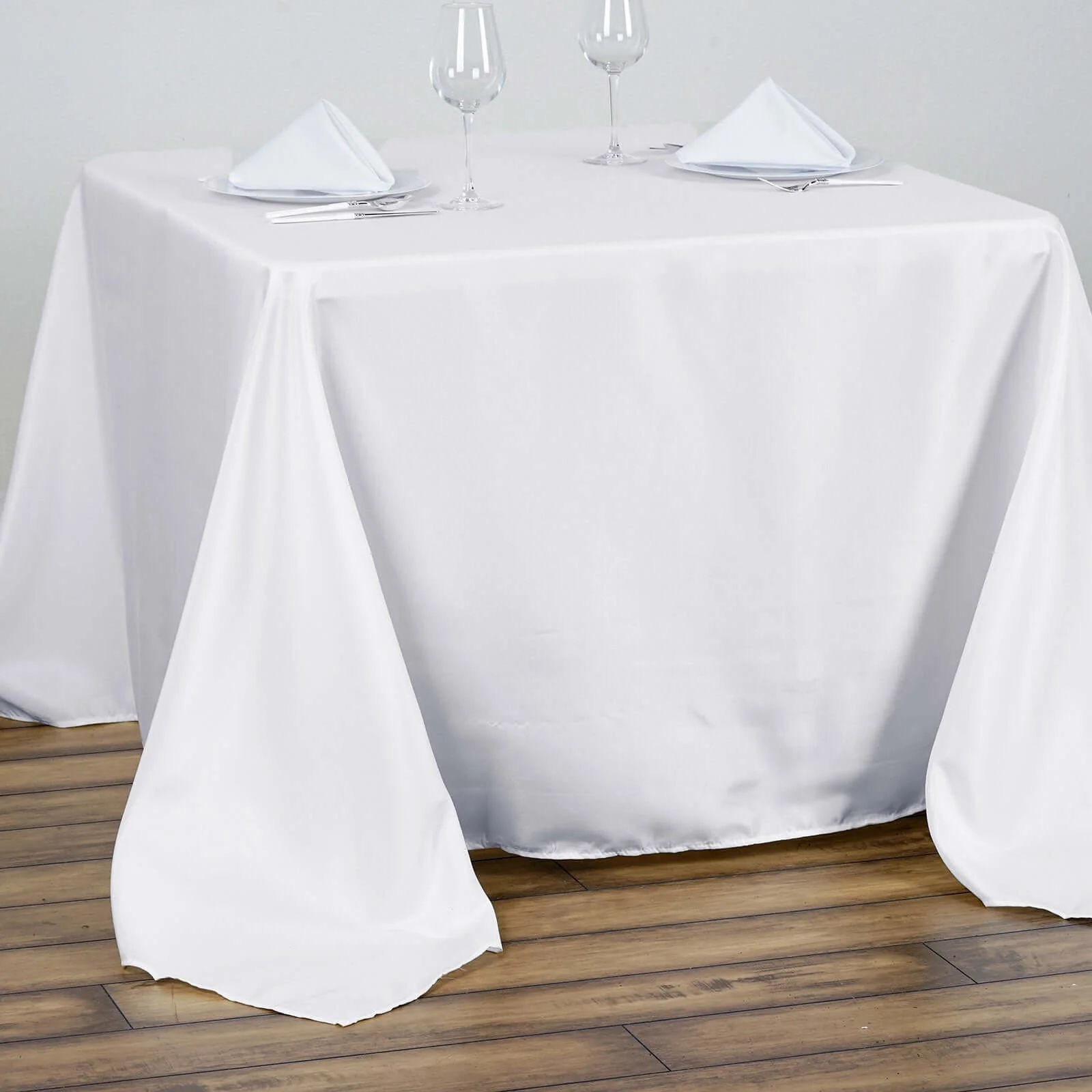Polyester Square Tablecloth 90"x90" White - Wrinkle-Resistant and Durable Table Cover for Weddings & Special Occasions - Image 2