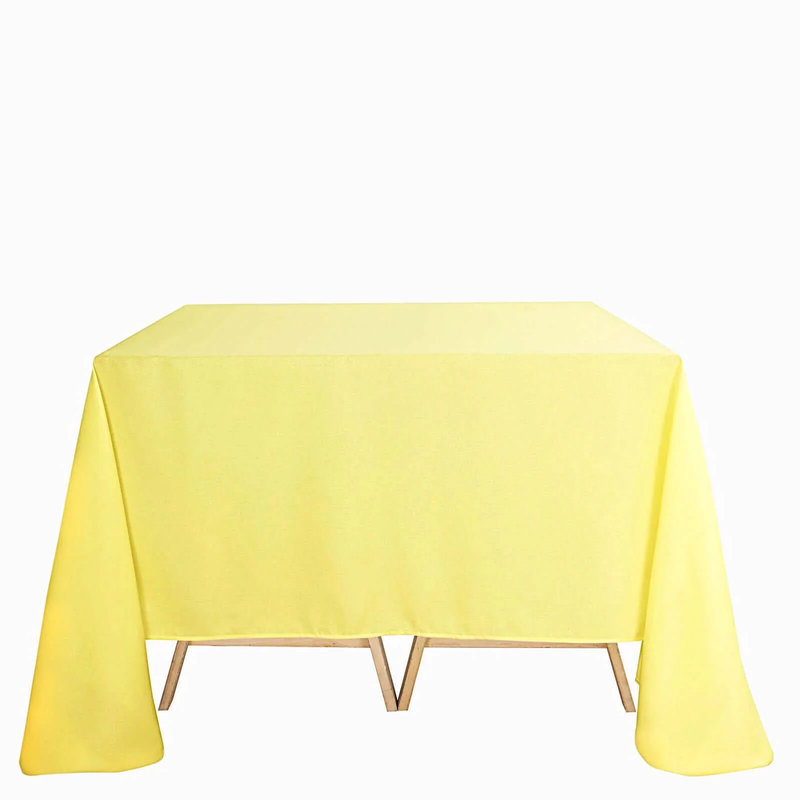 Polyester Square Tablecloth 90"x90" Yellow - Wrinkle-Resistant & Durable Table Cover - Image 6