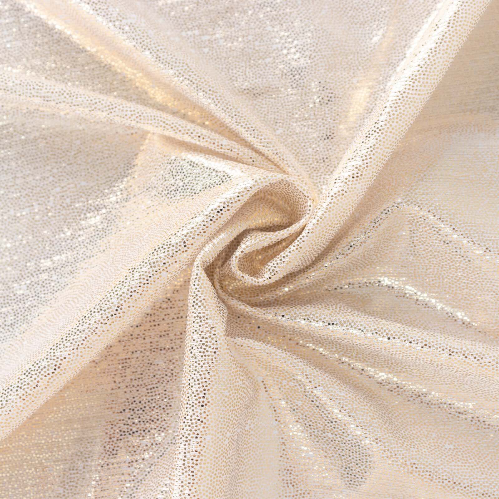 Polyester Table Overlay 72"x72" Beige - Shimmer Sequin Dots Wrinkle-Free Table Topper - Image 9