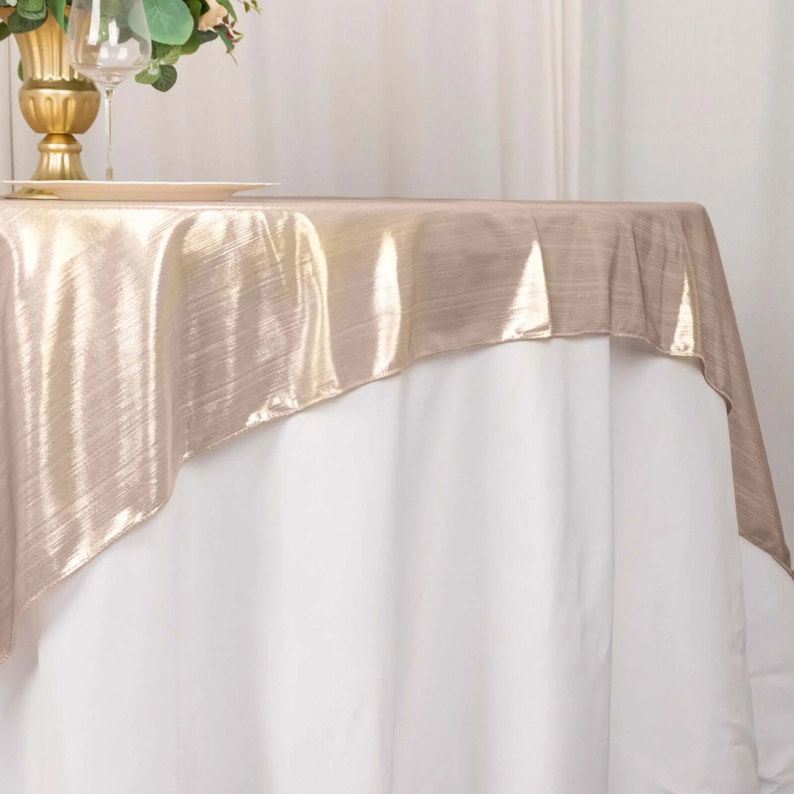 Polyester Table Overlay 72"x72" Blush - Shimmer Sequin Dots Wrinkle-Free Table Topper - Image 5