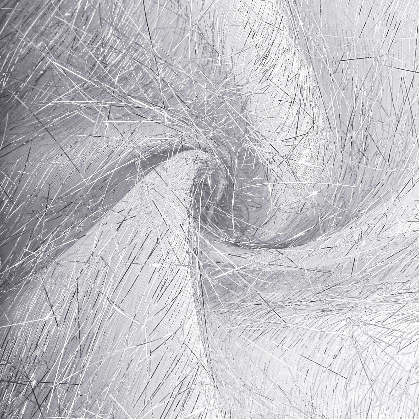Polyester Table Overlay 72"x72" Silver - Metallic Fringe Shag Tinsel Table Topper - Image 10