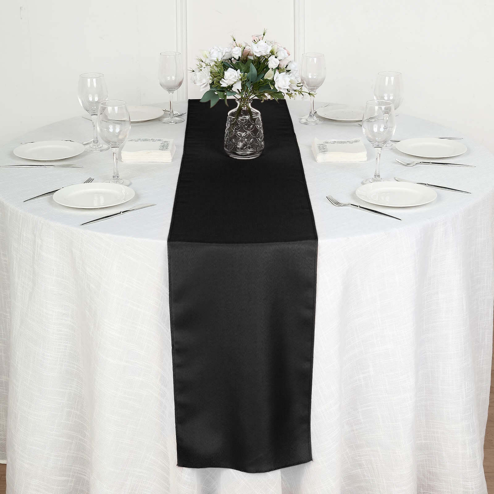 Polyester Table Runner 12"x108" Black - Wrinkle-Resistant & Durable Table Decor - Image 5