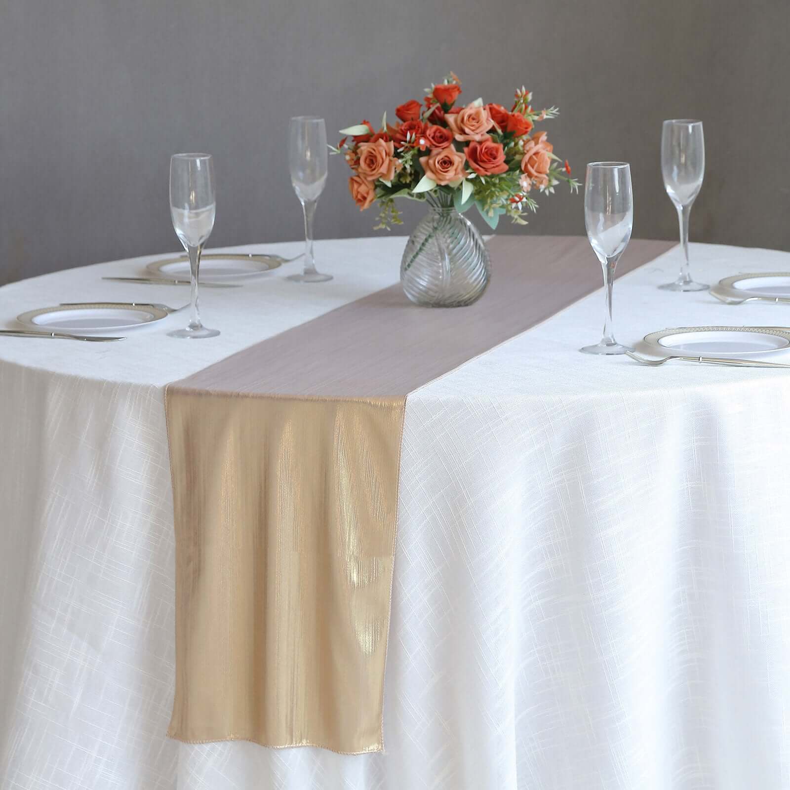 Polyester Table Runner 12"x108" Blush with Shimmer Sequin Dots Design - Wrinkle-Free Finish - Image 7