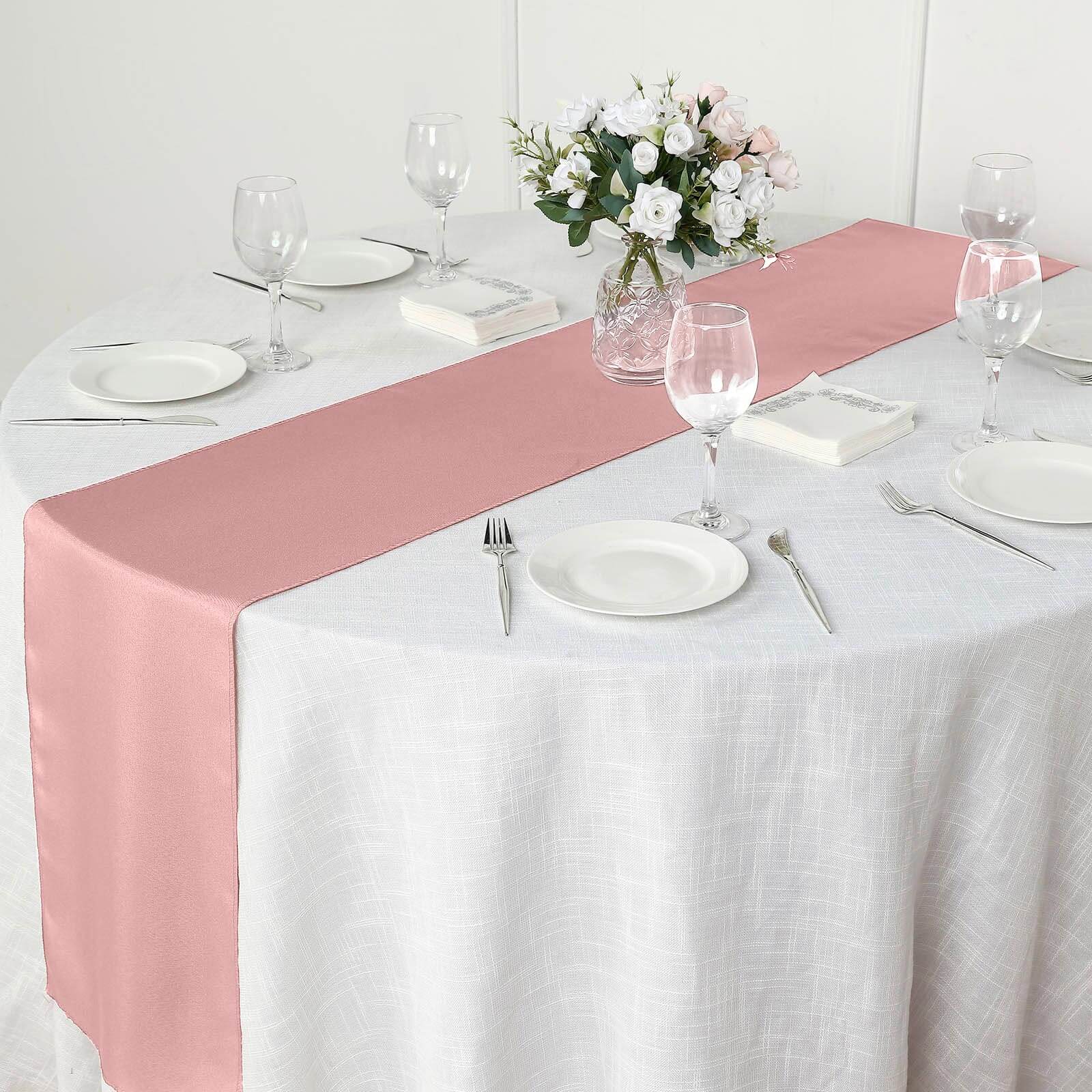 Polyester Table Runner 12"x108" Dusty Rose - Wrinkle-Resistant & Durable Table Decor - Image 7