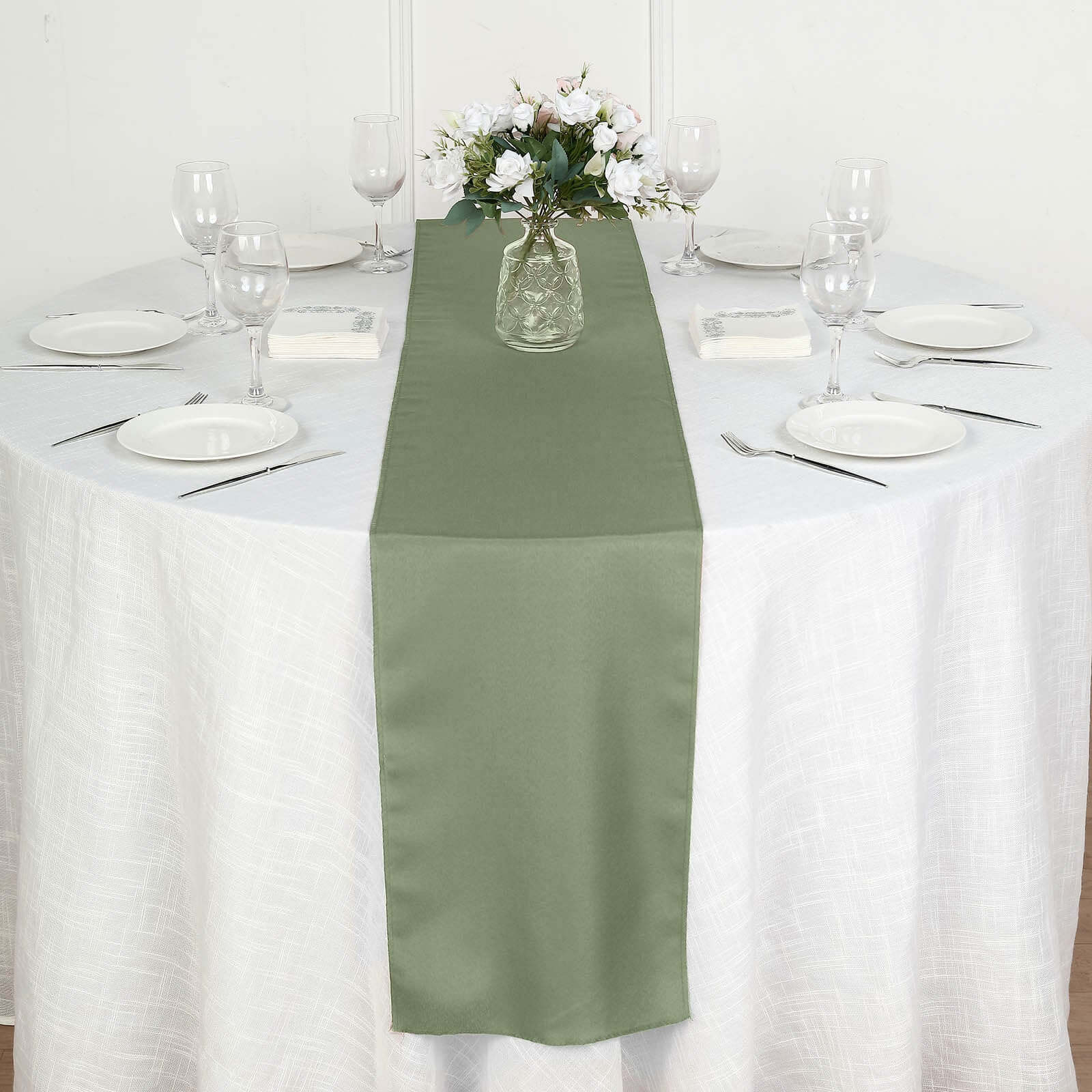 Polyester Table Runner 12"x108" Dusty Sage Green - Wrinkle-Resistant & Durable Table Decor - Image 6