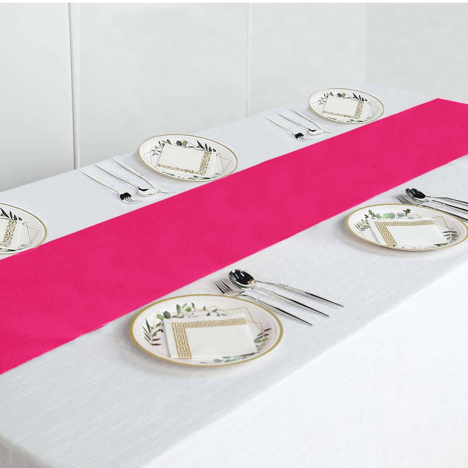 Polyester Table Runner 12"x108" Fuchsia - Wrinkle-Resistant & Durable Table Decor - Image 6