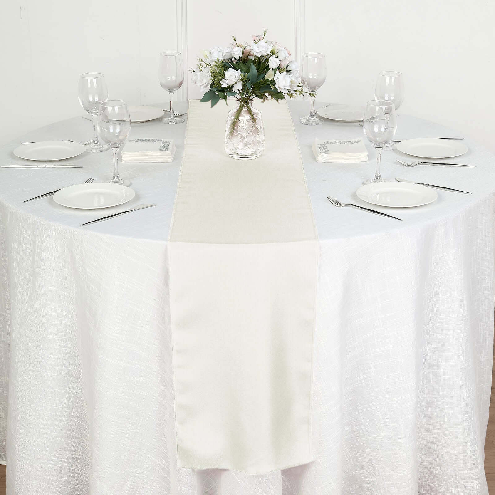 Polyester Table Runner 12"x108" Ivory - Wrinkle-Resistant & Durable Table Decor - Image 6