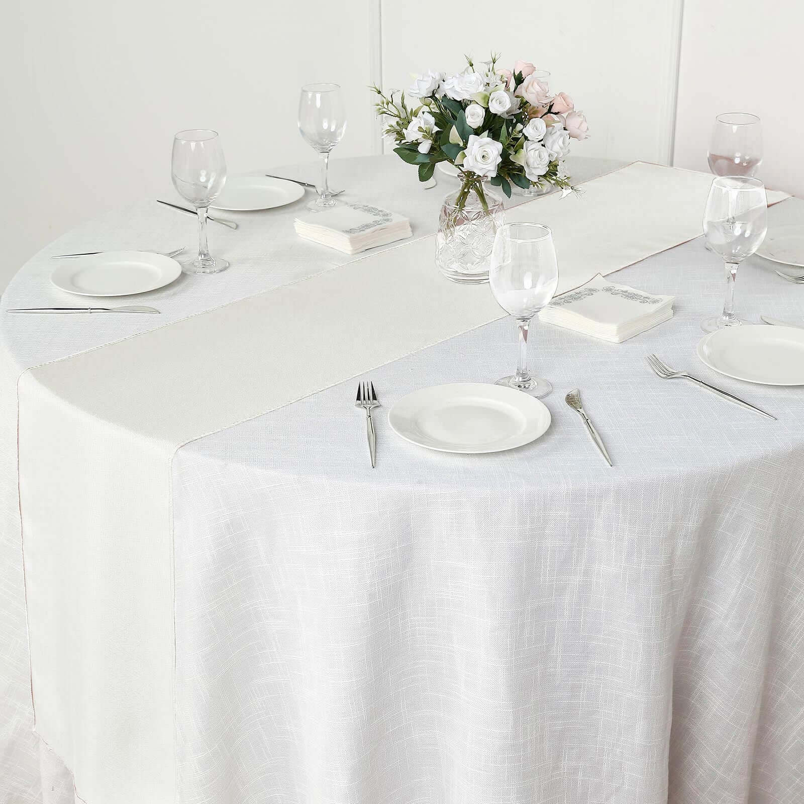 Polyester Table Runner 12"x108" Ivory - Wrinkle-Resistant & Durable Table Decor - Image 7