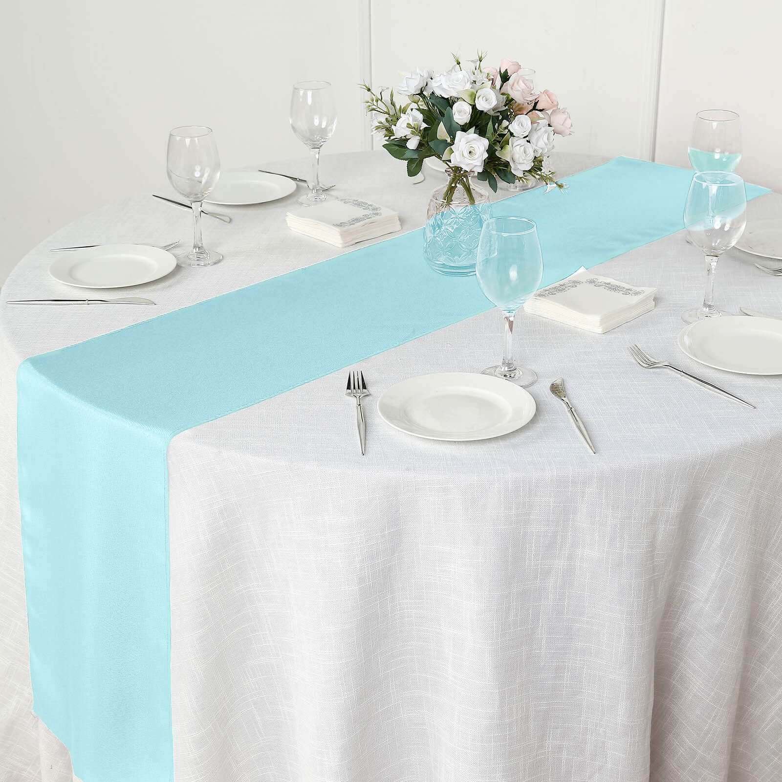 Polyester Table Runner 12"x108" Light Blue - Wrinkle-Resistant & Durable Table Decor - Image 7