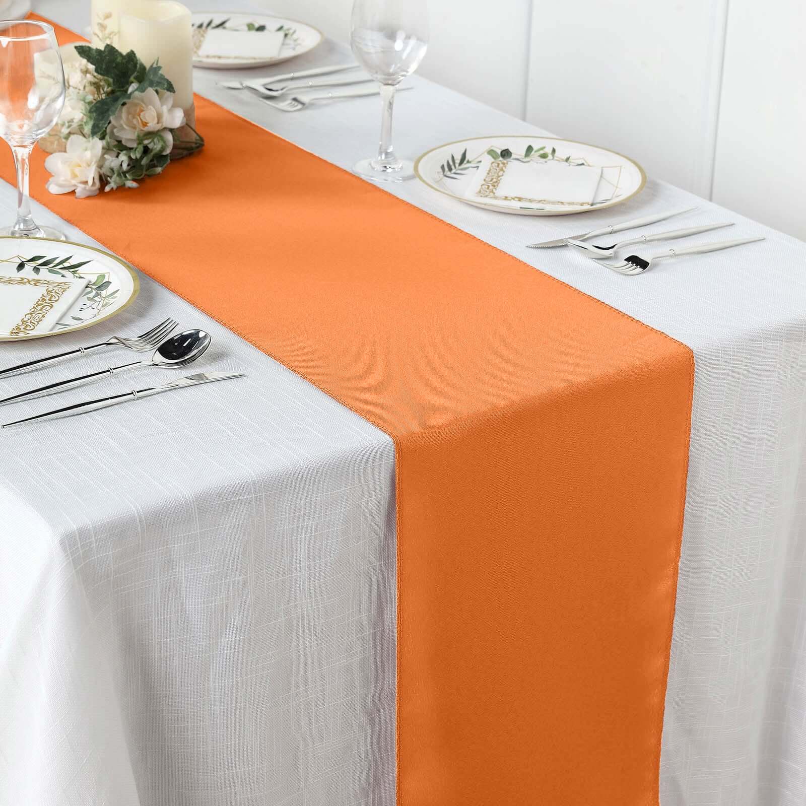 Polyester Table Runner 12"x108" Orange - Wrinkle-Resistant & Durable Table Decor - Image 2