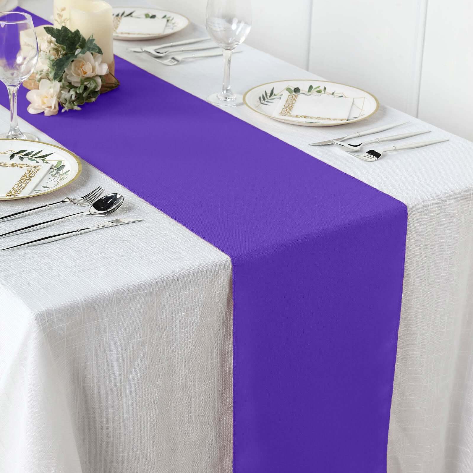 Polyester Table Runner 12"x108" Purple - Wrinkle-Resistant & Durable Table Decor - Image 2