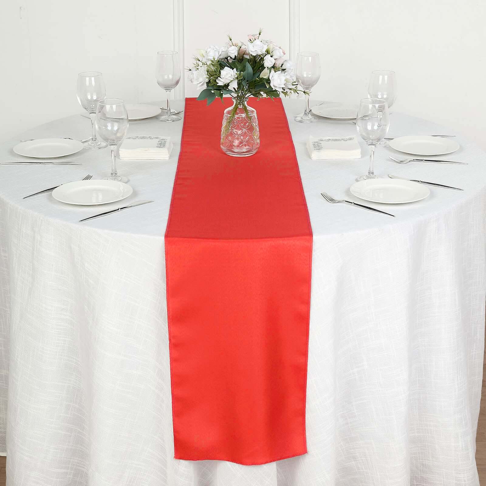 Polyester Table Runner 12"x108" Red - Wrinkle-Resistant & Durable Table Decor - Image 6