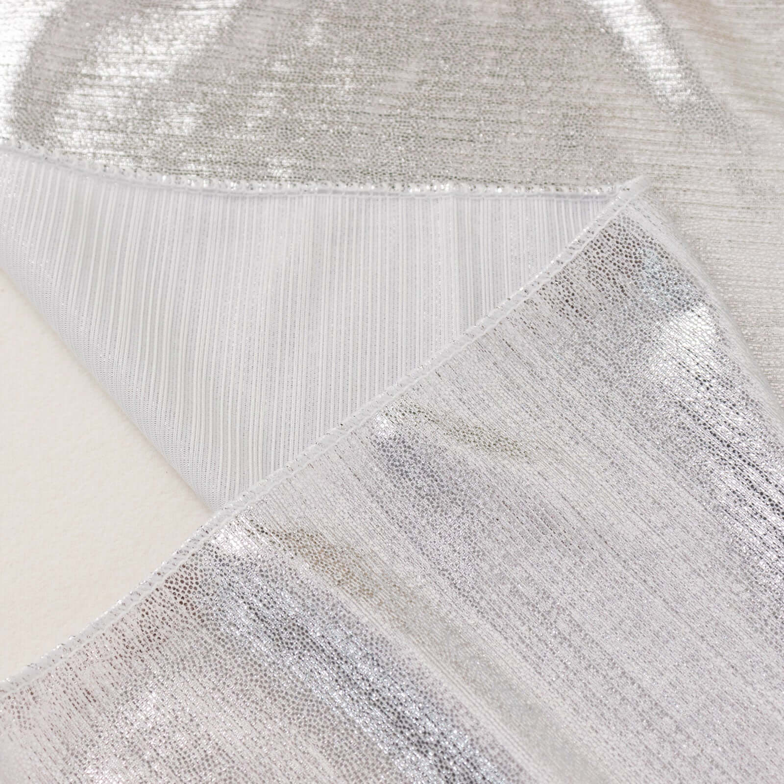 Polyester Table Runner 12"x108" Silver with Shimmer Sequin Dots Design - Wrinkle-Free Finish - Image 14