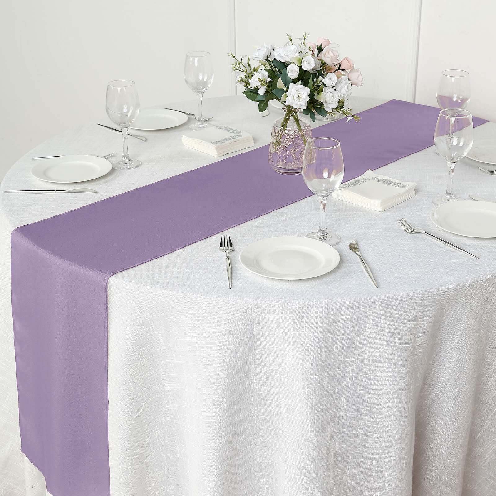 Polyester Table Runner 12"x108" Violet Amethyst - Wrinkle-Resistant & Durable Table Decor - Image 7