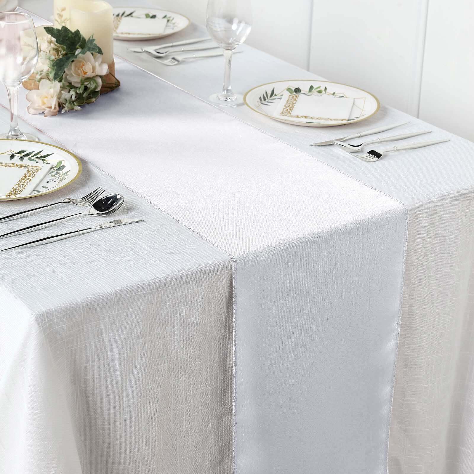 Polyester Table Runner 12"x108" White - Wrinkle-Resistant & Durable Table Decor for Events - Image 2