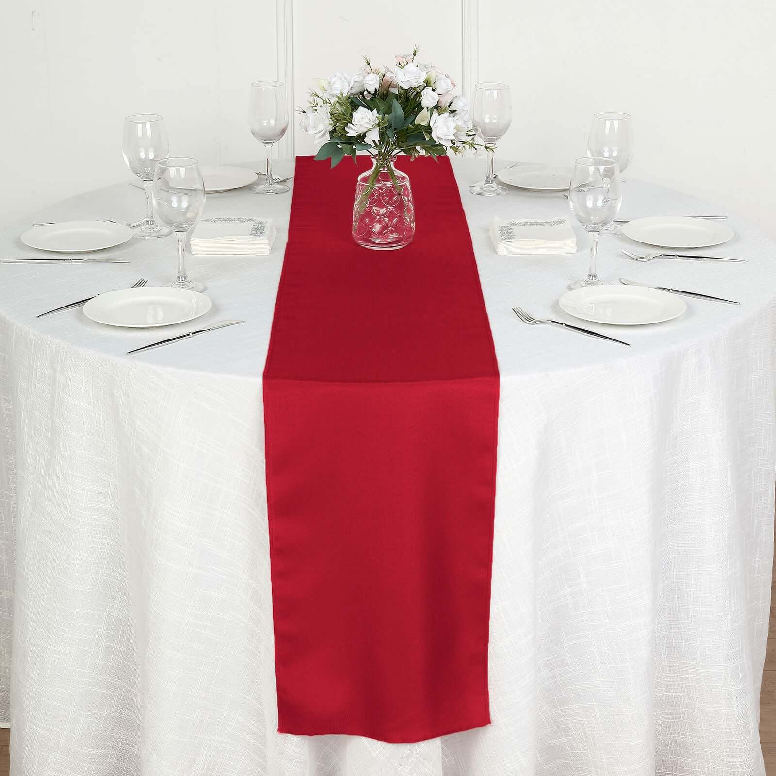 Polyester Table Runner 12"x108" Wine - Wrinkle-Resistant & Durable Table Decor - Image 6