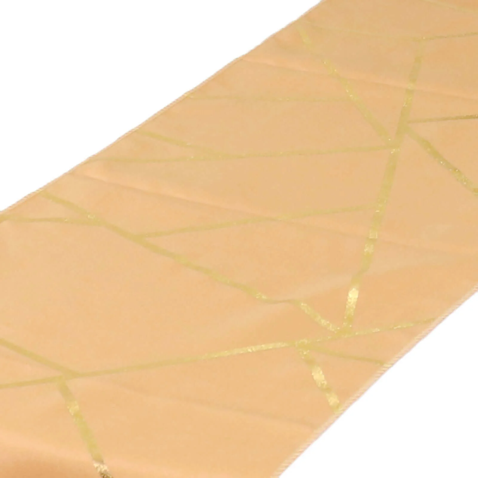 Polyester Table Runner 9ft Gold with Gold Foil Geometric Pattern - Modern & Stylish Table Decor - Image 3