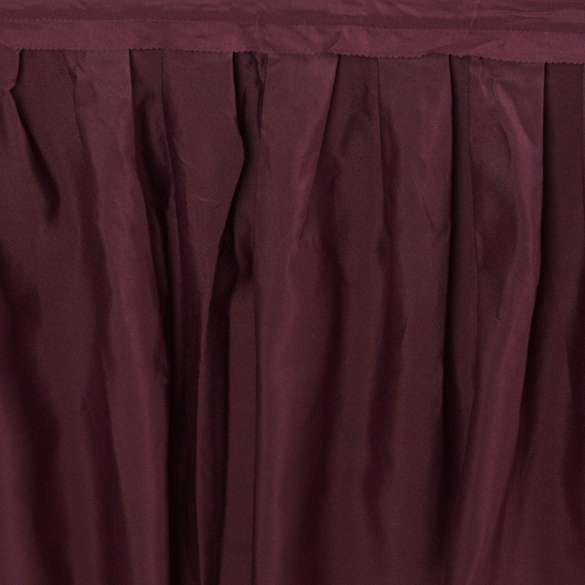 Polyester Table Skirt 14ft Burgundy - Stylish Pleated Table Cover - Image 8
