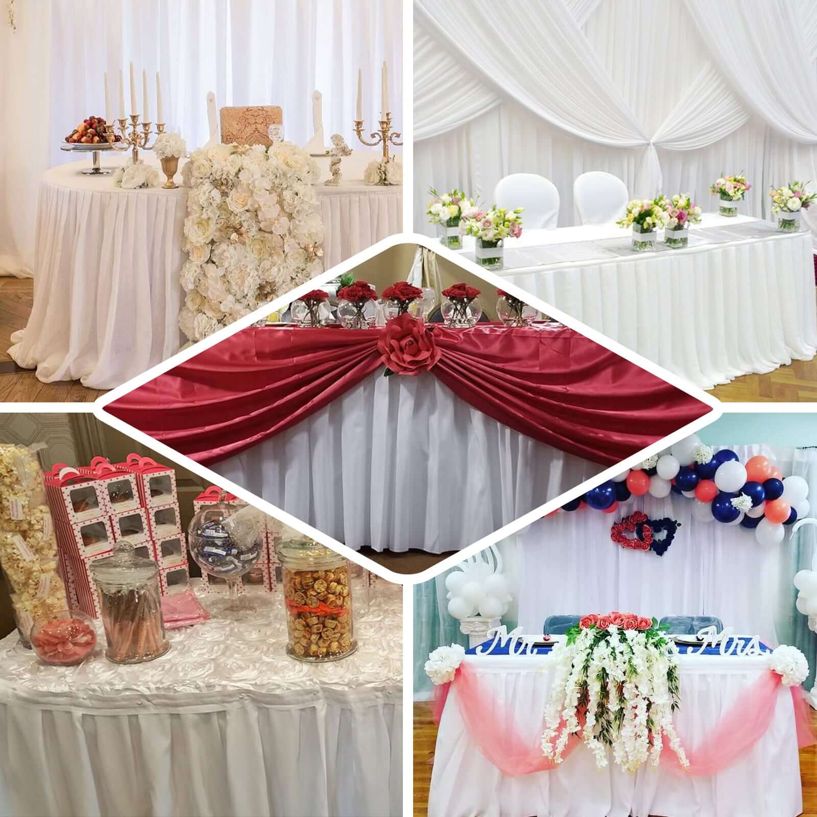 Polyester Table Skirt 14ft White - Stylish Pleated Table Cover - Image 5
