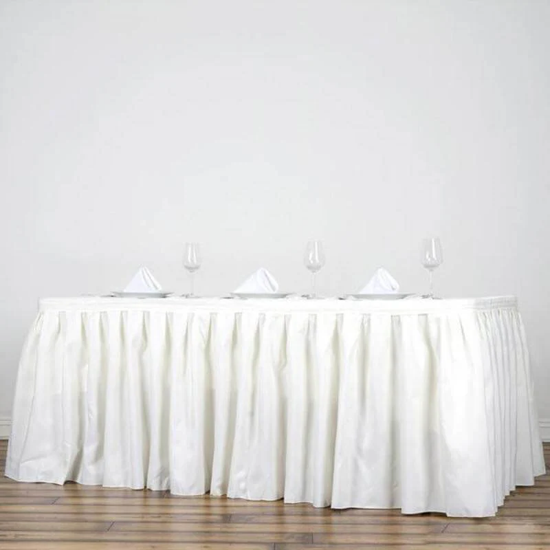 Polyester Table Skirt 21ft Ivory - Stylish Pleated Table Cover - Image 2