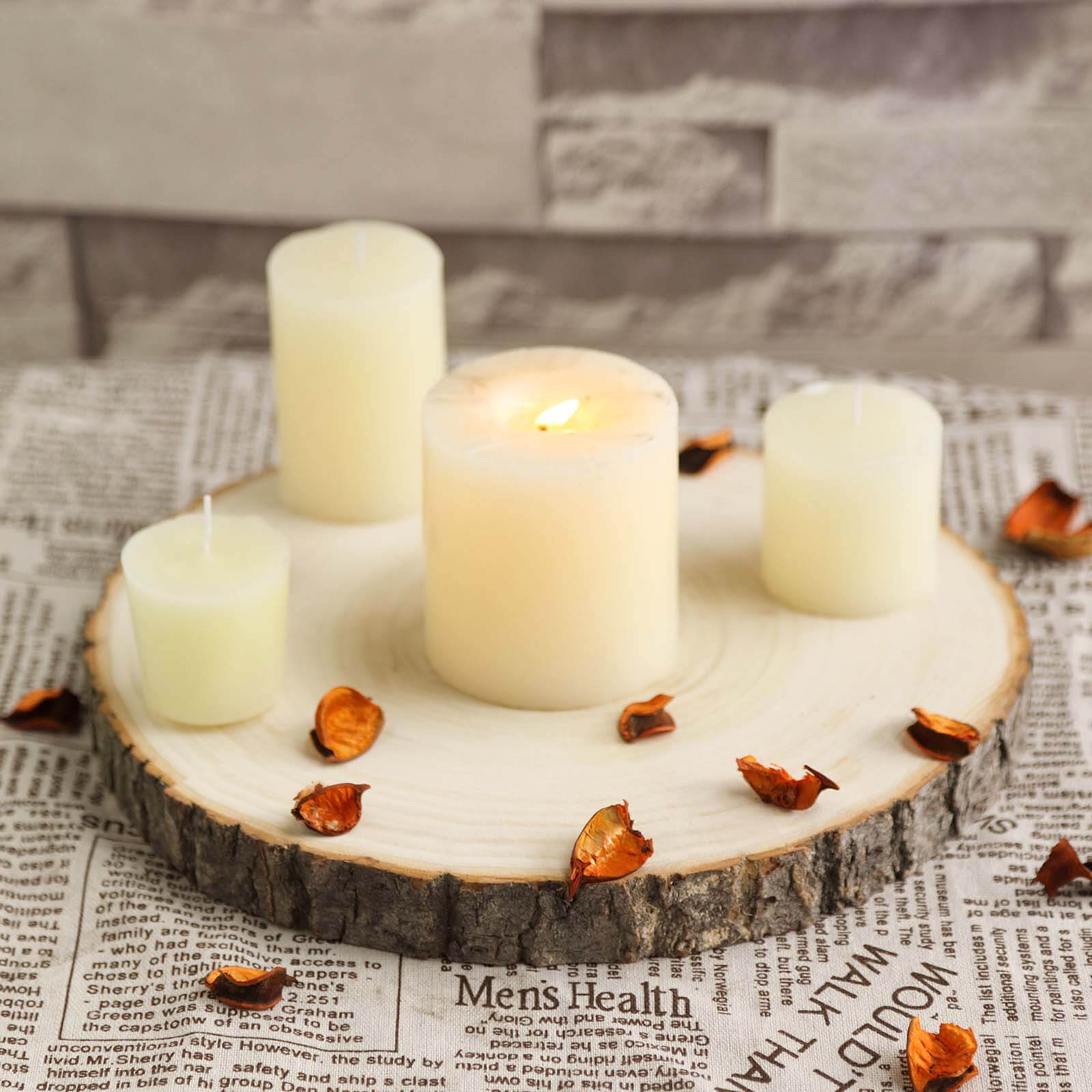 Poplar Wood Slabs Rustic Round Slices 12" Dia - Natural Color Centerpieces for Events