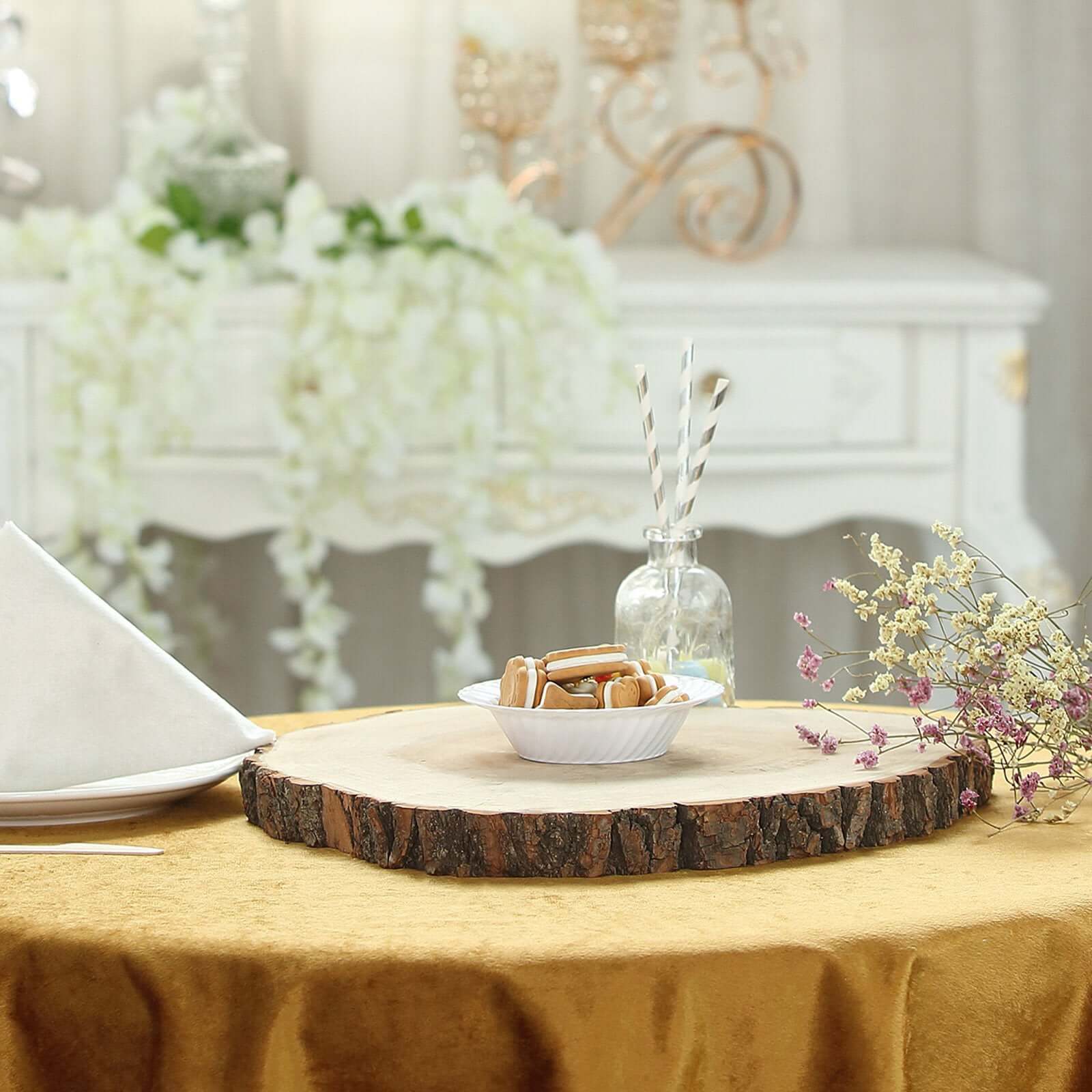 Poplar Wood Slabs Rustic Round Slices 18" Dia - Natural Table Centerpieces for Large Events - Image 2