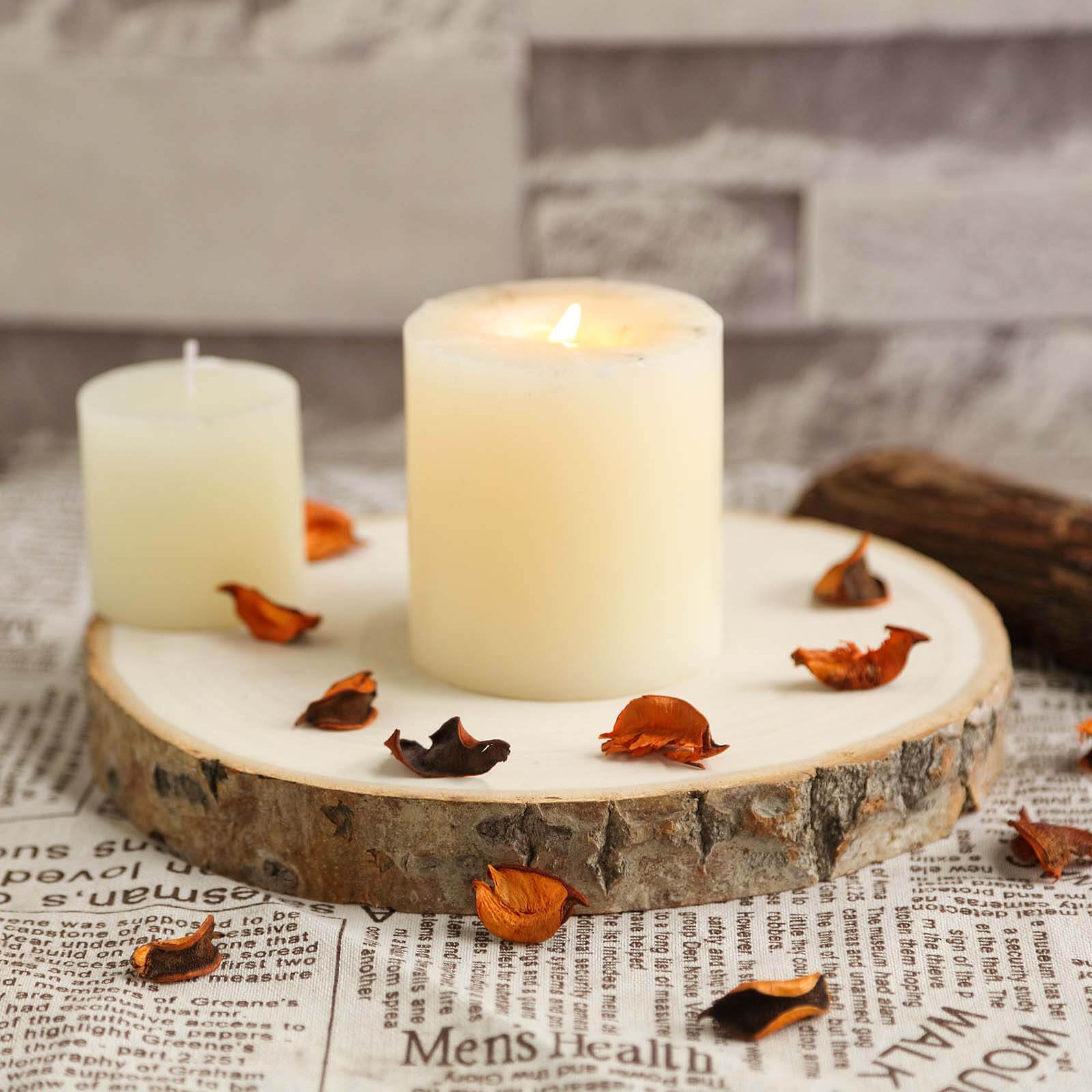 Poplar Wood Slabs Rustic Round Slices 9" Dia - Natural Table Decor for Weddings & Events