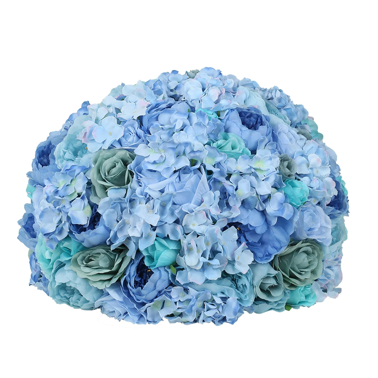 Pre-Arranged Artificial Rose Wedding Centerpiece, Blue Silk Rose Flower Balls Arrangement Table Decor - 20" - Image 6