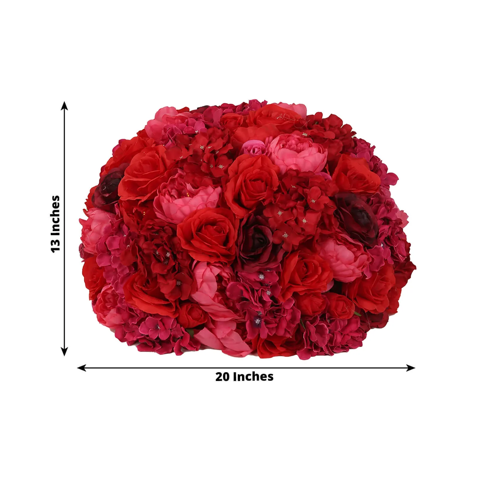 Pre-Arranged Artificial Rose Wedding Centerpiece, Red Silk Rose Flower Balls Arrangement Table Decor - 20" - Image 3