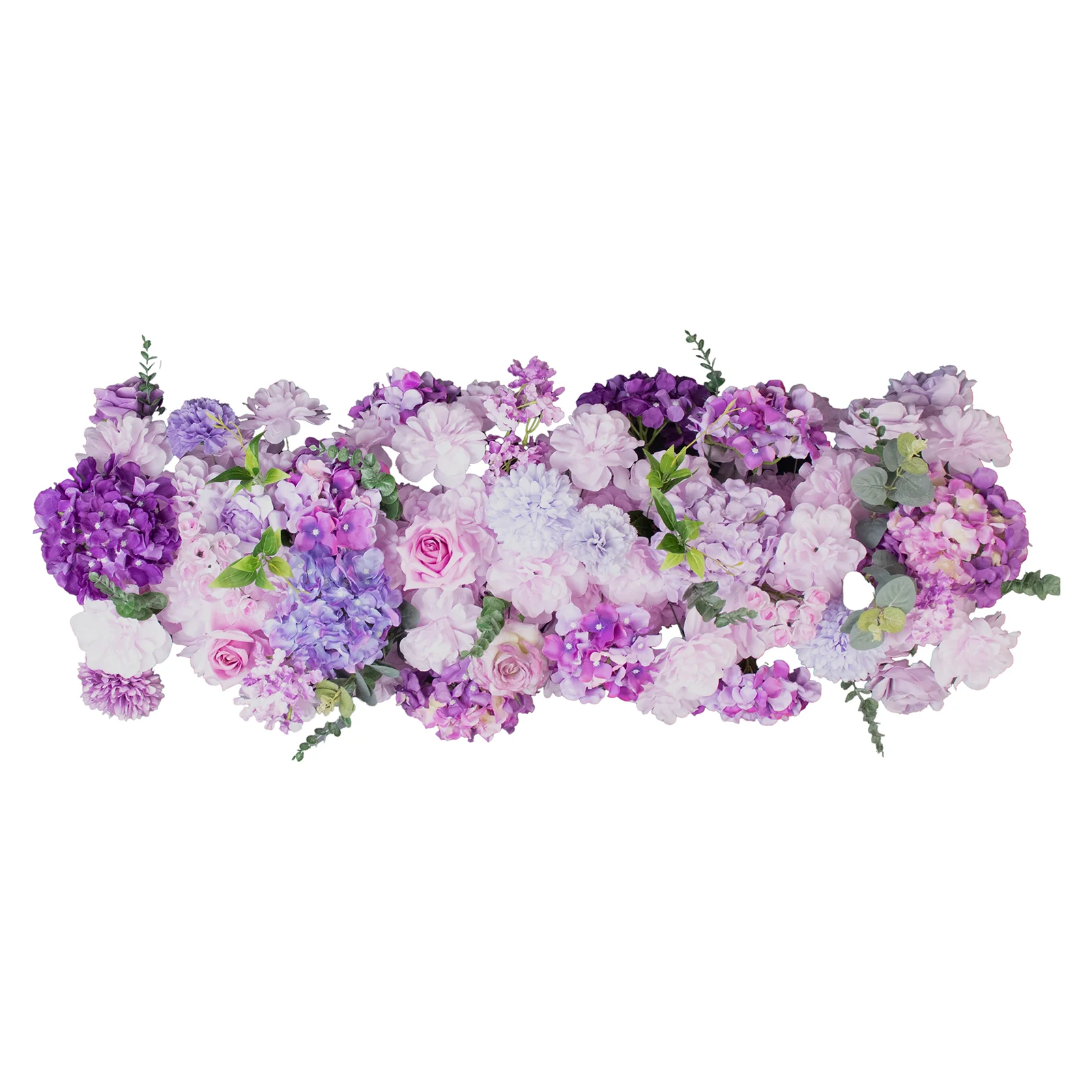 Pre-Arranged Silk Flower Runner 40"x16" Mixed Lavender Lilac – Roses, Hydrangeas, Chrysanthemums & Peonies for Wedding Table & Arch Decor - Image 2