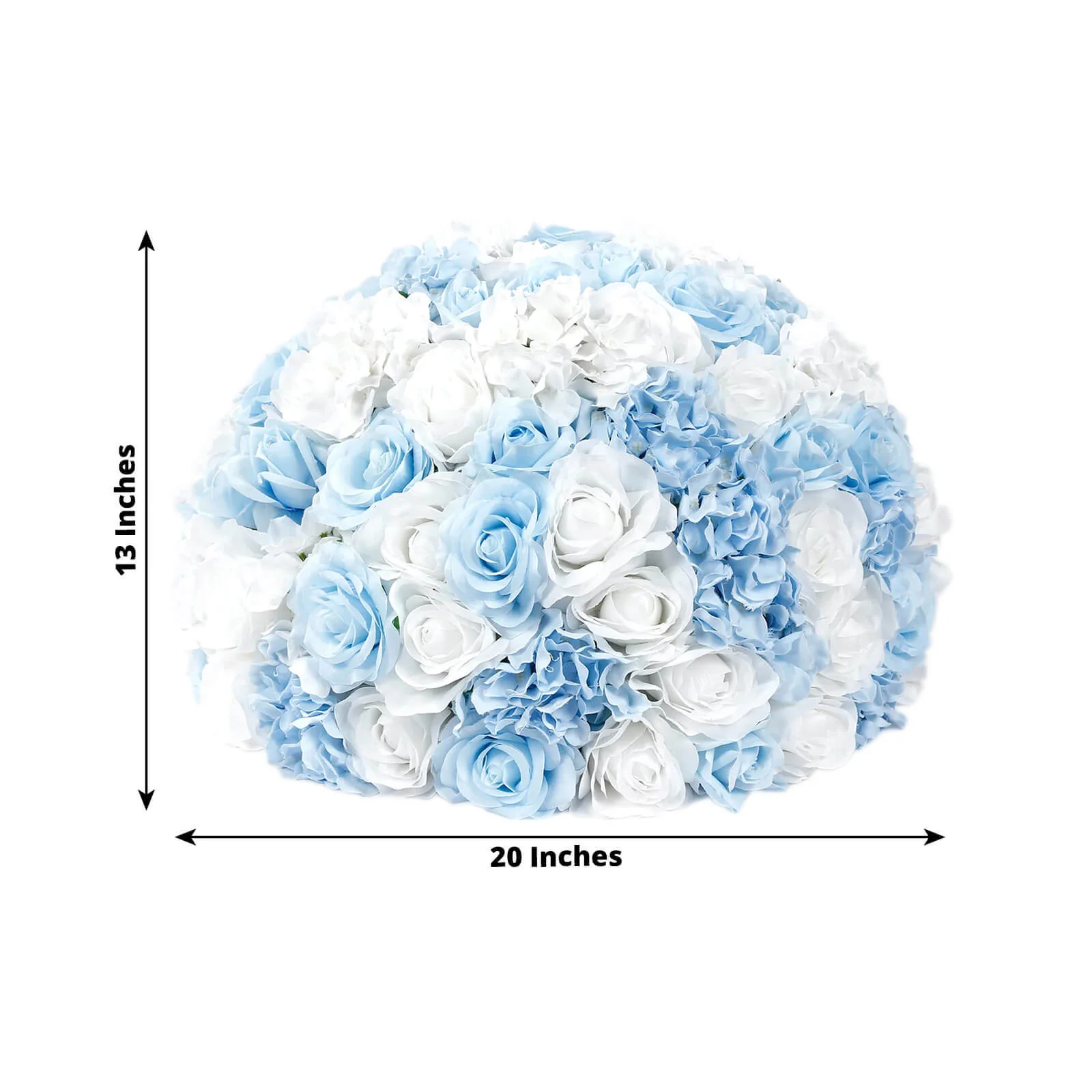Pre-Arranged Artificial Rose Wedding Centerpiece, Light Blue Silk Rose Flower Balls Arrangement Table Decor - 20" - Image 3