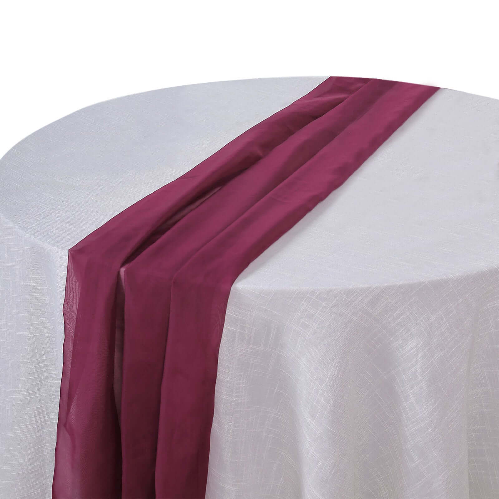 Chiffon Table Runner 6ft Burgundy - Lightweight Table Linen - Image 7