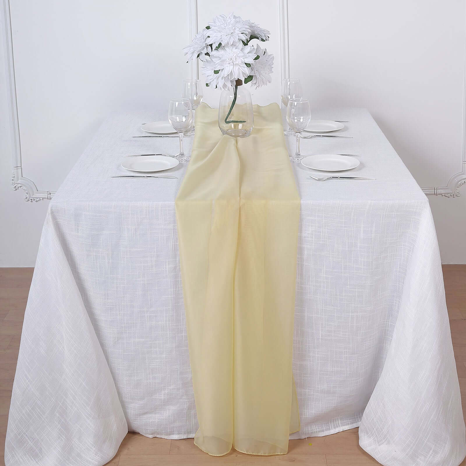 Chiffon Table Runner 6ft Champagne - Lightweight Table Linen
