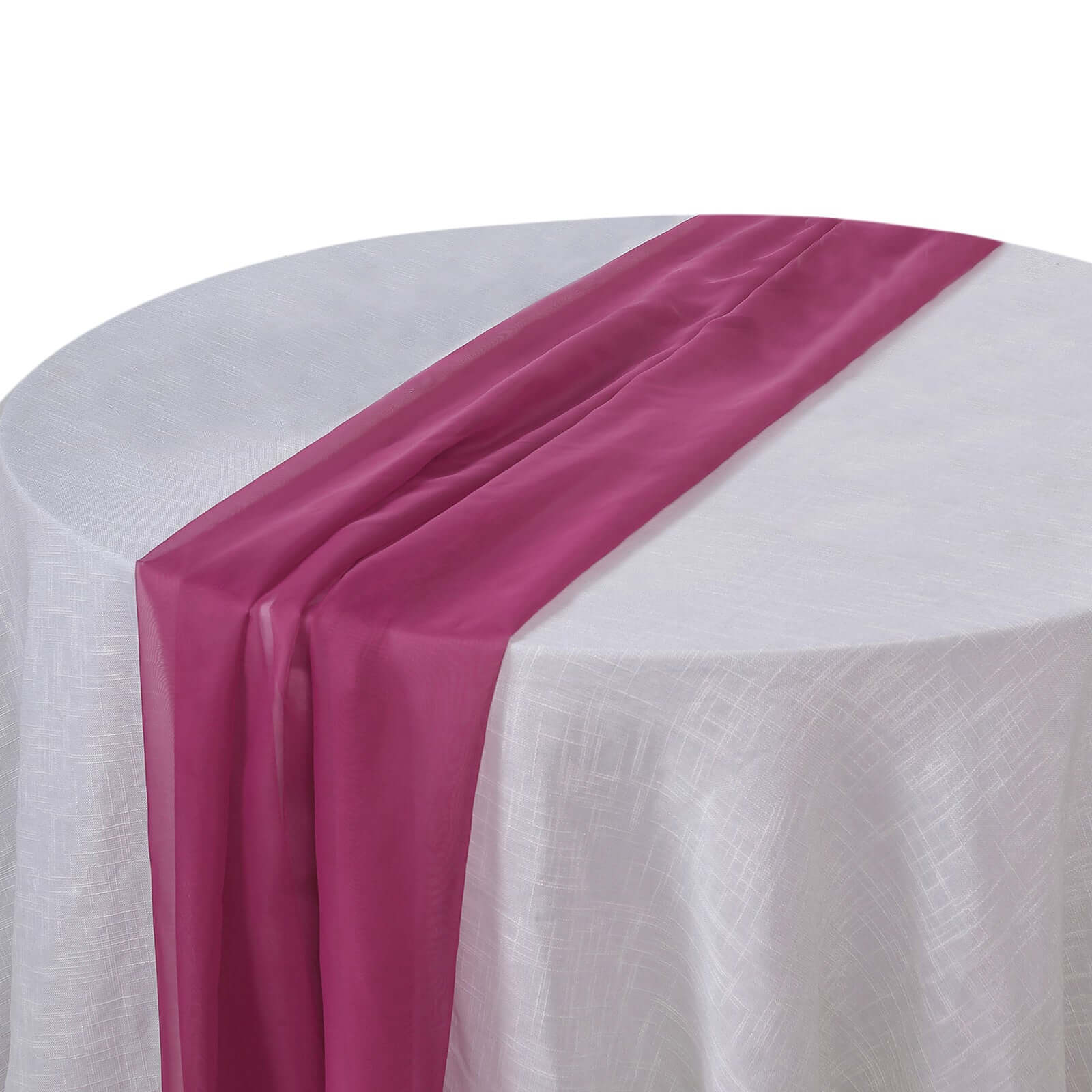 Chiffon Table Runner 6ft Fuchsia - Lightweight Table Linen - Image 6