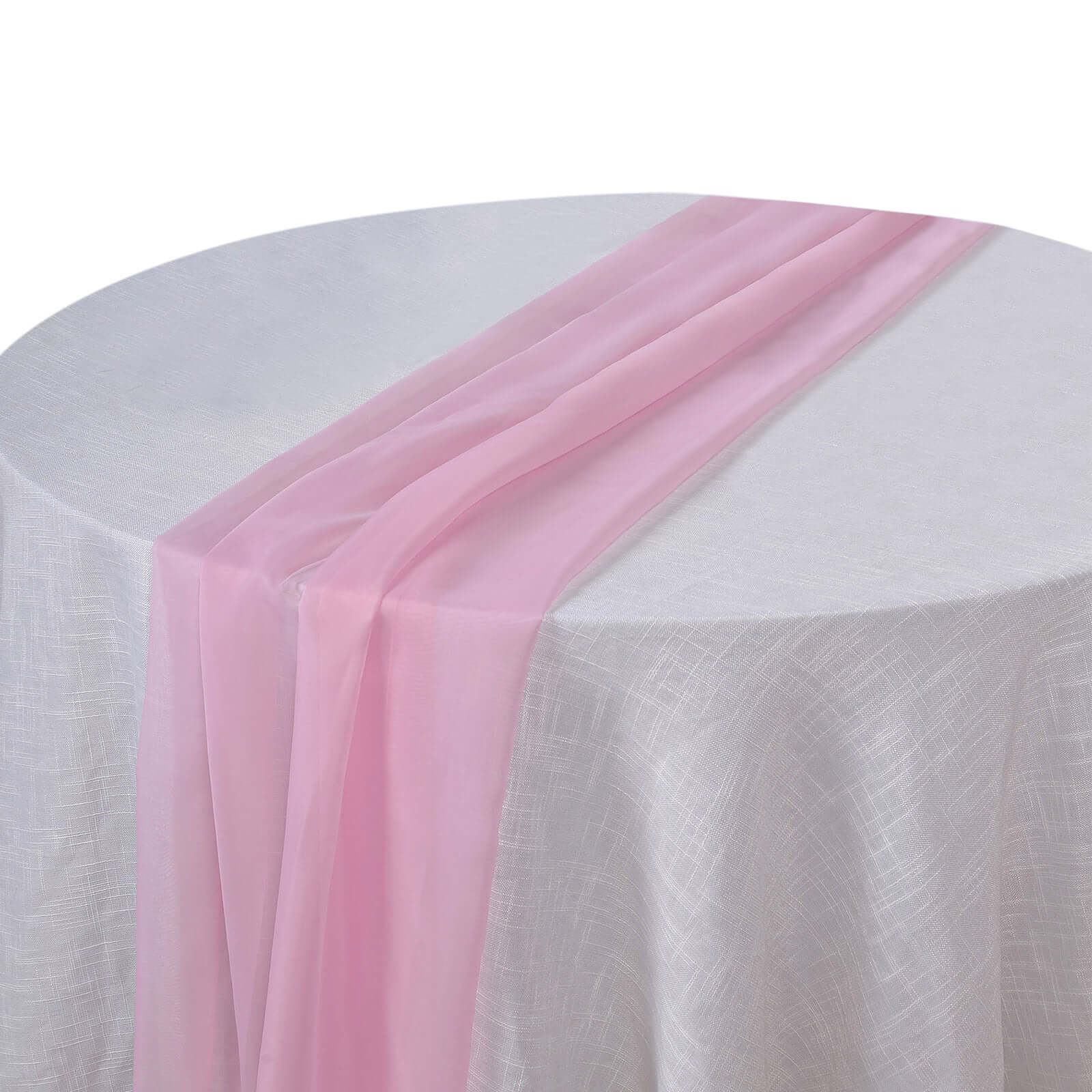 Chiffon Table Runner 6ft Pink - Lightweight Table Linen - Image 6