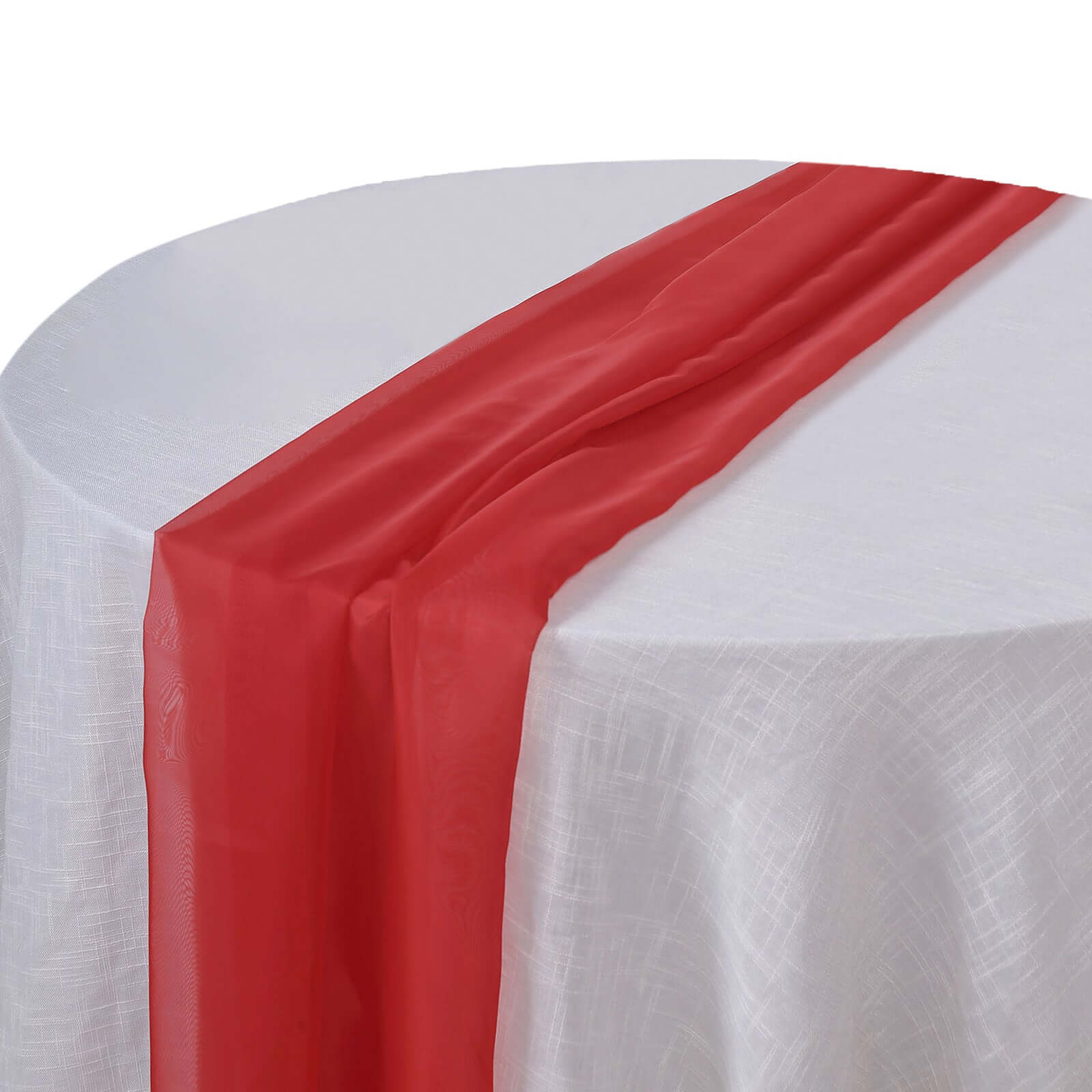Chiffon Table Runner 6ft Red - Lightweight Table Linen - Image 6