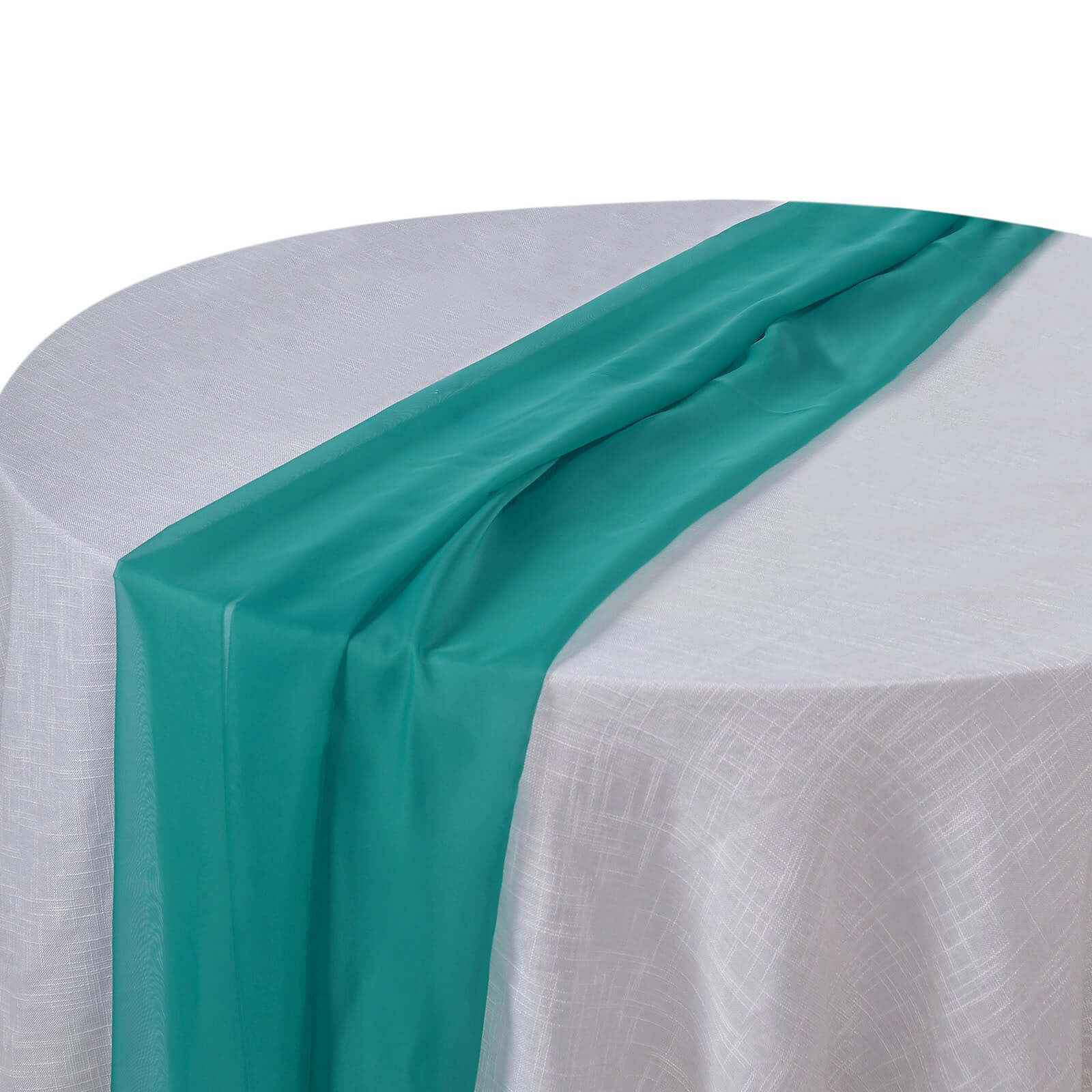 Chiffon Table Runner 6ft Turquoise - Lightweight Table Linen - Image 6
