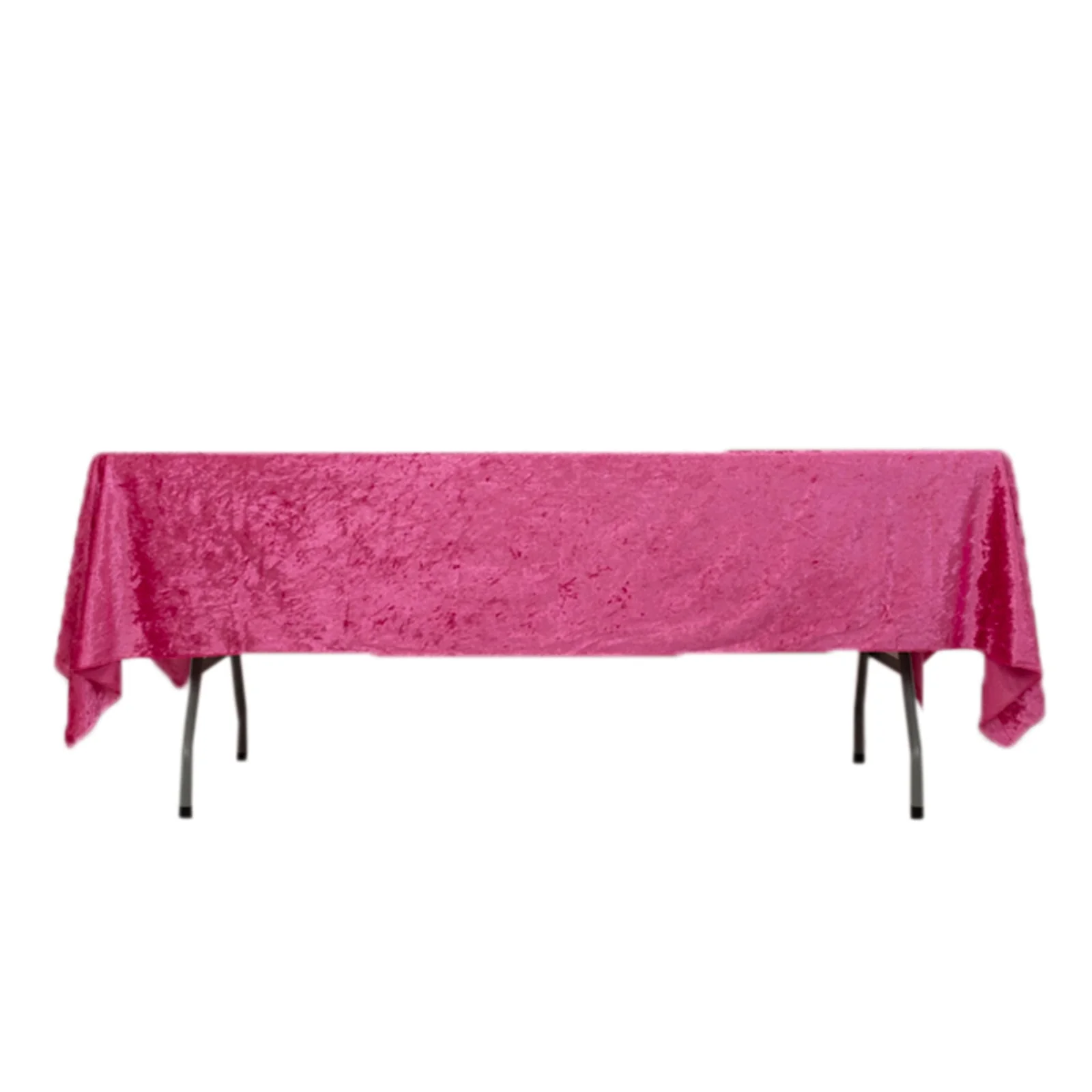 Premium Crushed Velvet Rectangle Tablecloth 60"x102" Fuchsia - Soft Textured Feel Reusable Table Cover - Image 6