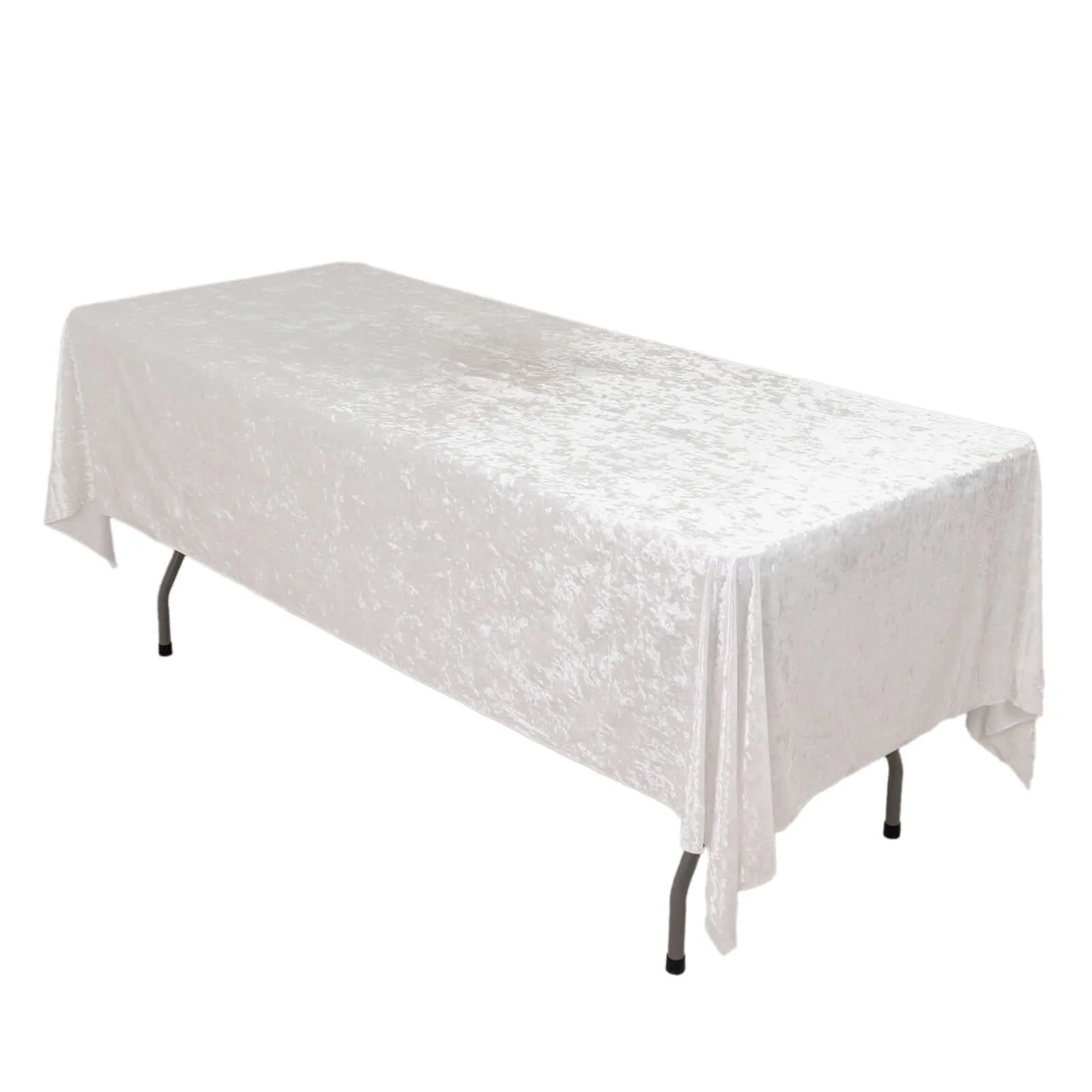 Premium Crushed Velvet Rectangle Tablecloth 60"x102" White - Exquisite Soft Textured Feel Reusable Table Cover - Image 4