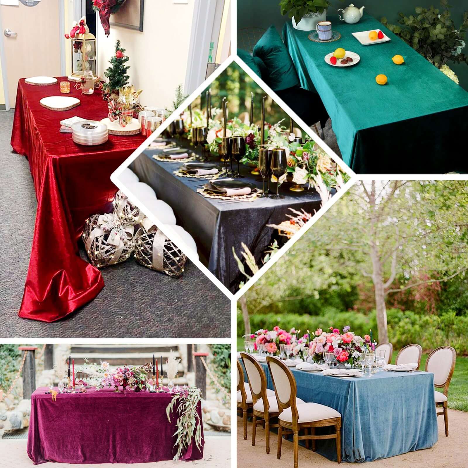Premium Crushed Velvet Rectangle Tablecloth 90"x132" Sage Green - Seamless Soft & Reusable Table Cover - Image 4