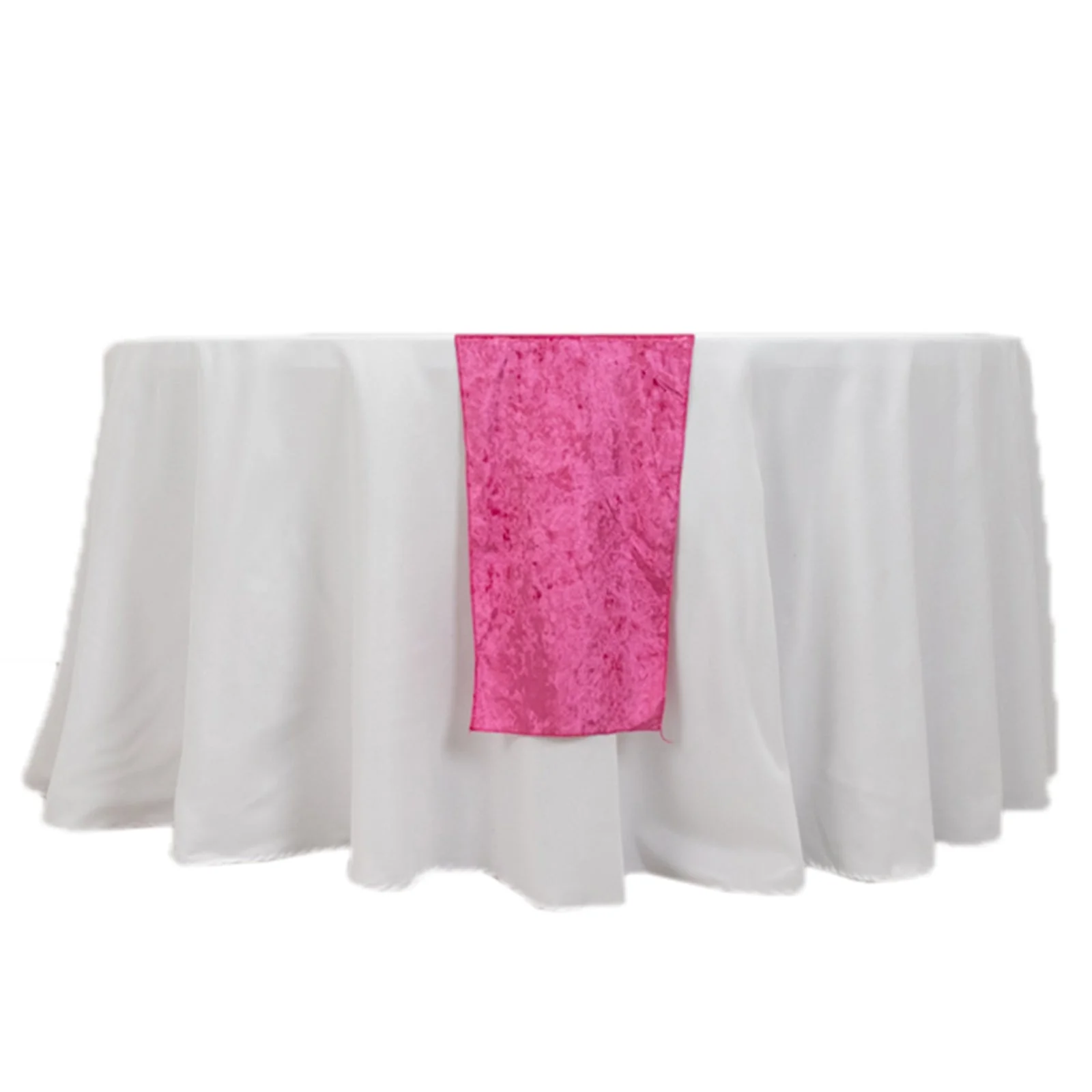 Premium Crushed Velvet Table Runner 12"x108" Fuchsia - Soft & Classy Table Linen - Image 6