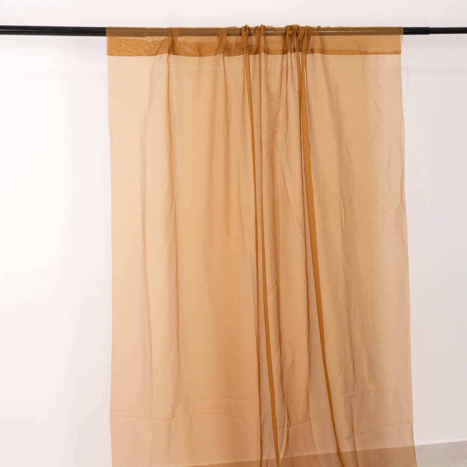 Gold Chiffon Ceiling Drapery, Durable Flame Resistant Long Curtain Backdrop Panel With Rod Pocket 5ftx32ft - Image 2