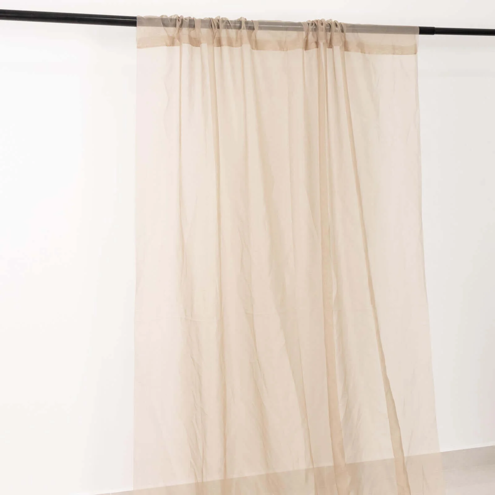 Natural Chiffon Ceiling Drapery, Durable Flame Resistant Long Curtain Backdrop Panel With Rod Pocket 5ftx32ft - Image 2